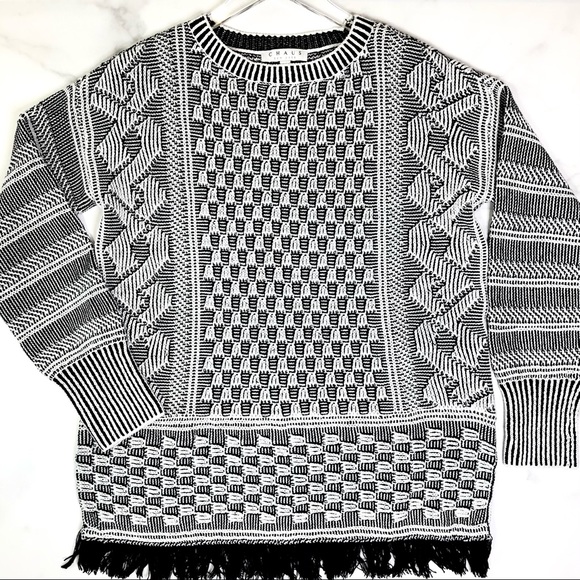 NWT CHAUS New York Topiary Garden Fringe Knit Sweater Size S - Picture 2 of 9